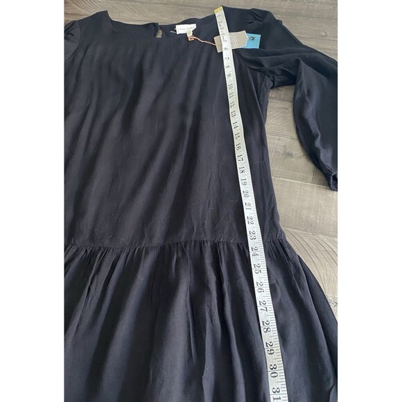 NWT Anthropologie Meadow Rue Dress Womens Sz‎ 10 Drop Waist Minutiae Black - Picture 11 of 13